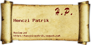 Henczi Patrik névjegykártya