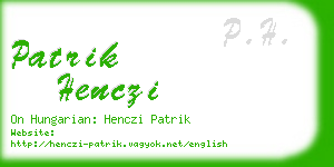 patrik henczi business card